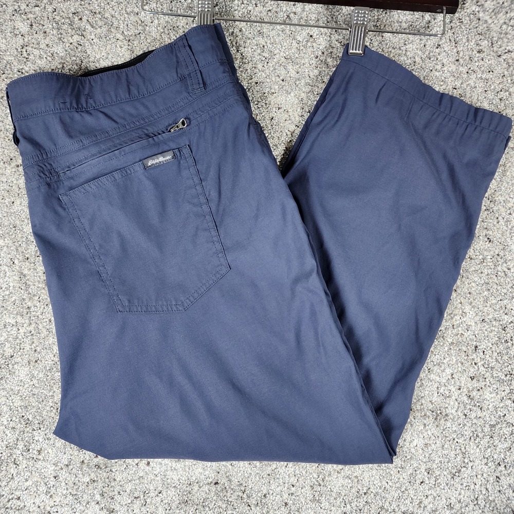 Eddie Bauer Hiking Pants Mens 40x27 Blue Stretch Water Repellent Good